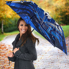 Personalised Adelaide Strikers Cricket Fan Pride Umbrella Dynamic Cricket Graphic Art With Adelaide City Skyline