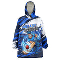 Personalised Adelaide Strikers Cricket Fan Pride Wearable Blanket Hoodie Dynamic Cricket Graphic Art With Adelaide City Skyline