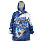 Personalised Adelaide Strikers Cricket Fan Pride Wearable Blanket Hoodie Dynamic Cricket Graphic Art With Adelaide City Skyline