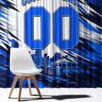 Personalised Adelaide Strikers Cricket Fan Pride Window Curtain Dynamic Cricket Graphic Art With Adelaide City Skyline