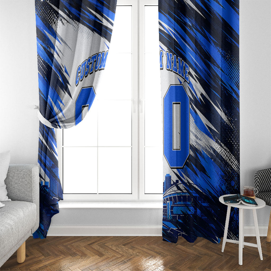 Personalised Adelaide Strikers Cricket Fan Pride Window Curtain Dynamic Cricket Graphic Art With Adelaide City Skyline