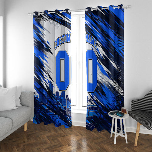 Personalised Adelaide Strikers Cricket Fan Pride Window Curtain Dynamic Cricket Graphic Art With Adelaide City Skyline