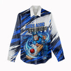 Personalised Adelaide Strikers Cricket Fan Pride Women Casual Shirt Dynamic Cricket Graphic Art With Adelaide City Skyline