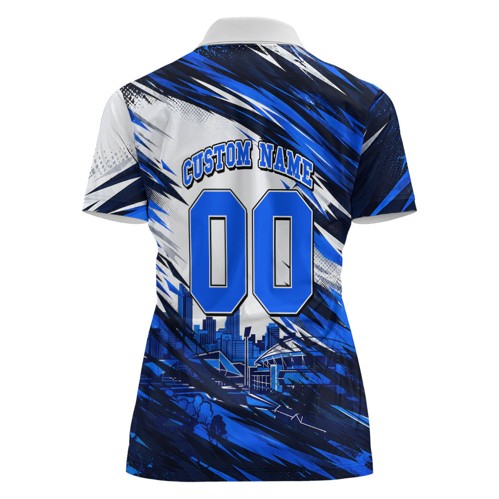 Personalised Adelaide Strikers Cricket Fan Pride Women Polo Shirt Dynamic Cricket Graphic Art With Adelaide City Skyline