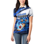 Personalised Adelaide Strikers Cricket Fan Pride Women Polo Shirt Dynamic Cricket Graphic Art With Adelaide City Skyline