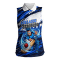 Personalised Adelaide Strikers Cricket Fan Pride Women Sleeveless Polo Shirt Dynamic Cricket Graphic Art With Adelaide City Skyline