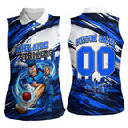 Personalised Adelaide Strikers Cricket Fan Pride Women Sleeveless Polo Shirt Dynamic Cricket Graphic Art With Adelaide City Skyline
