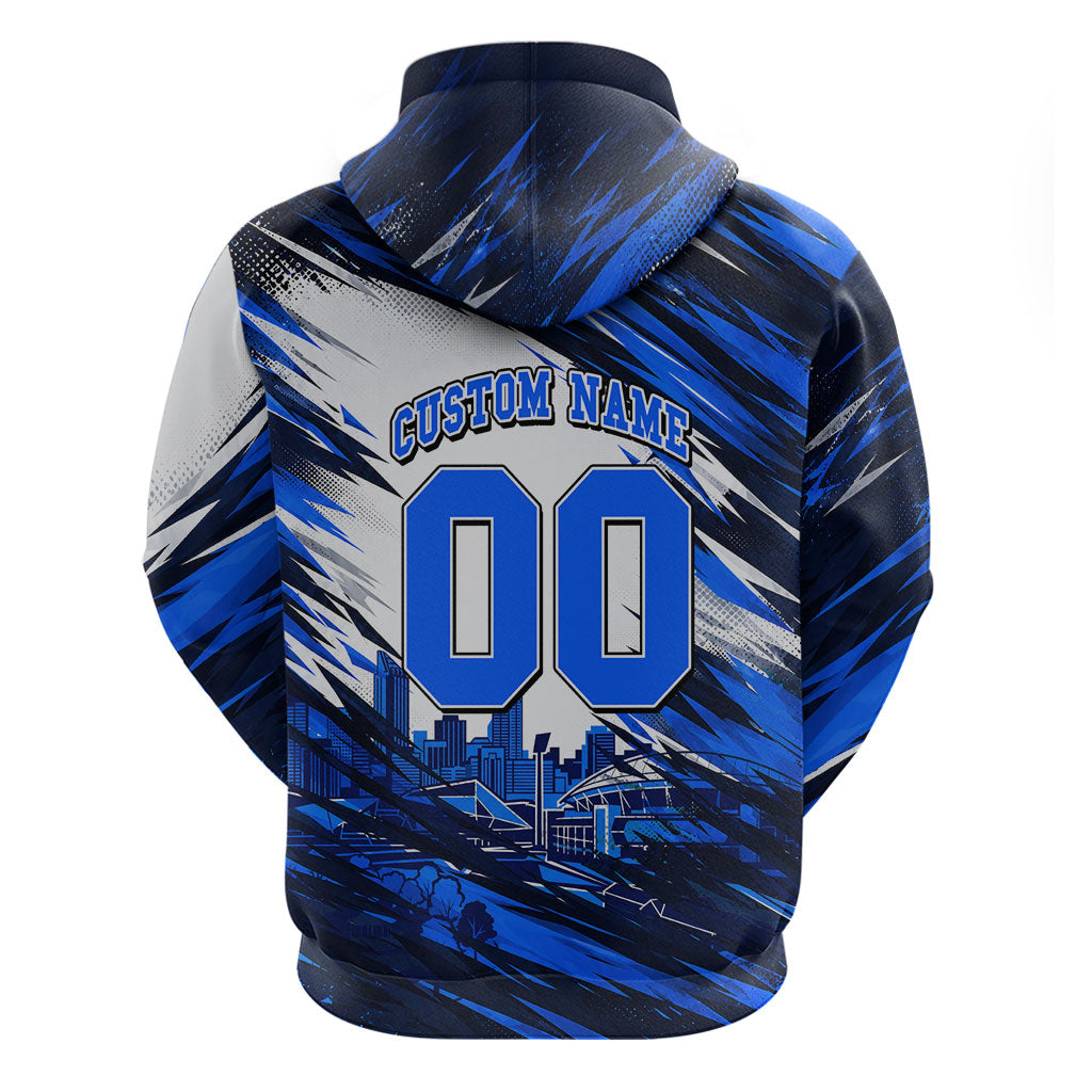 Personalised Adelaide Strikers Cricket Fan Pride Zip Hoodie Dynamic Cricket Graphic Art With Adelaide City Skyline
