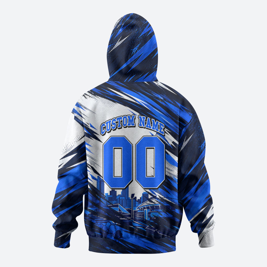 Personalised Adelaide Strikers Cricket Fan Pride Zip Hoodie Dynamic Cricket Graphic Art With Adelaide City Skyline