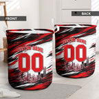 Personalised Melbourne Renegades Cricket Fan Pride Laundry Basket Dynamic Cricket Graphic Art With Melbourne City Skyline
