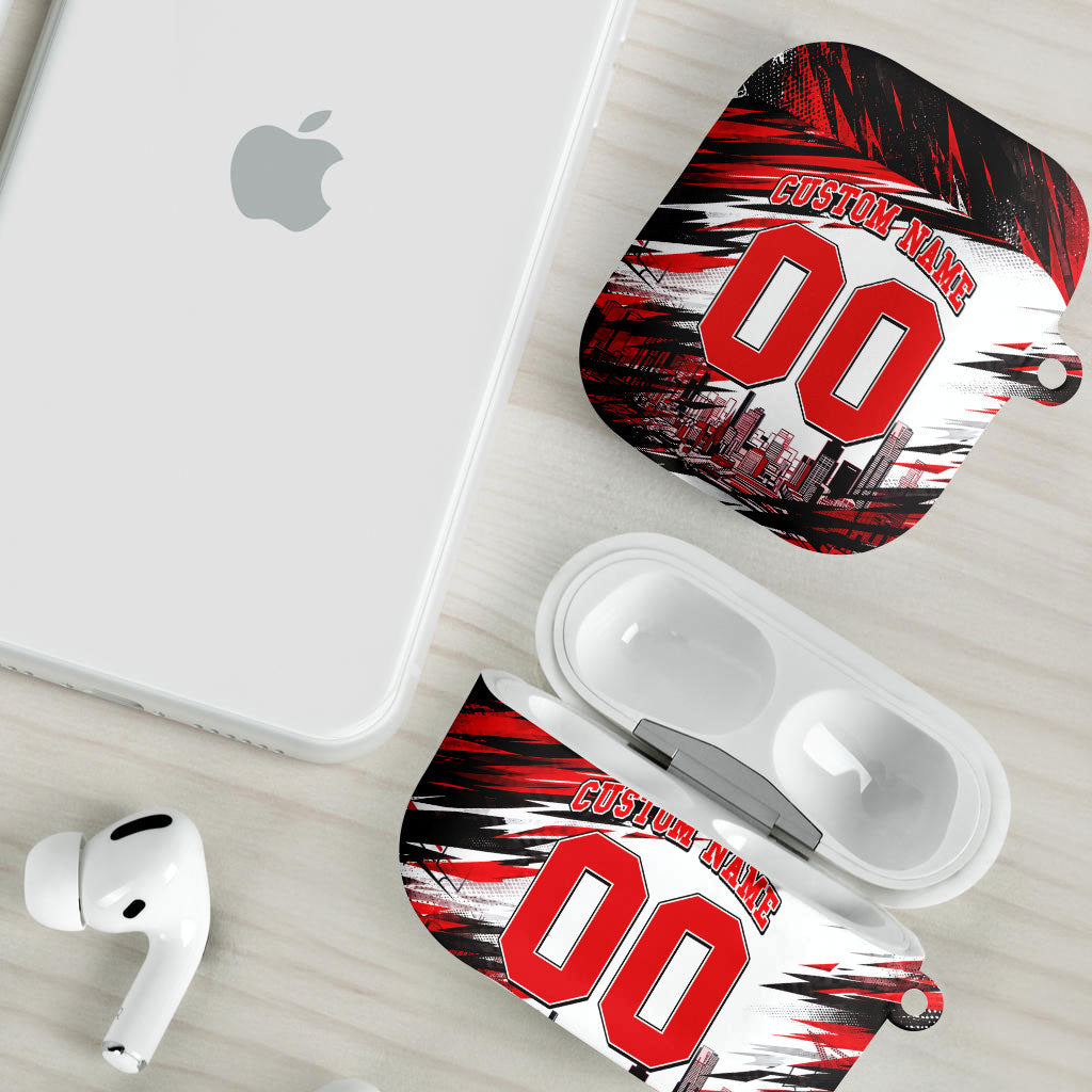 Personalised Melbourne Renegades Cricket Fan Pride AirPods Case Dynamic Cricket Graphic Art With Melbourne City Skyline