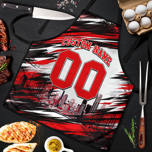 Personalised Melbourne Renegades Cricket Fan Pride Apron Dynamic Cricket Graphic Art With Melbourne City Skyline