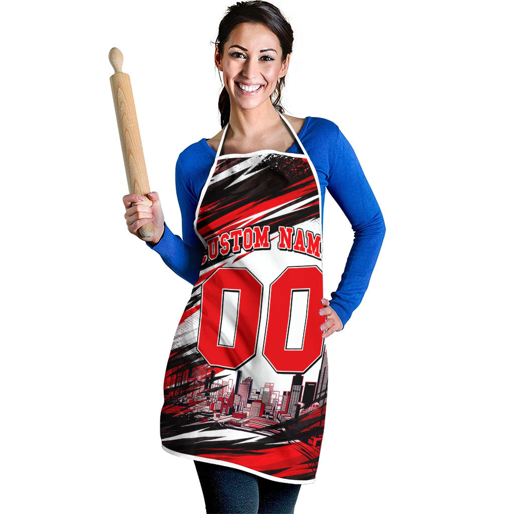 Personalised Melbourne Renegades Cricket Fan Pride Apron Dynamic Cricket Graphic Art With Melbourne City Skyline