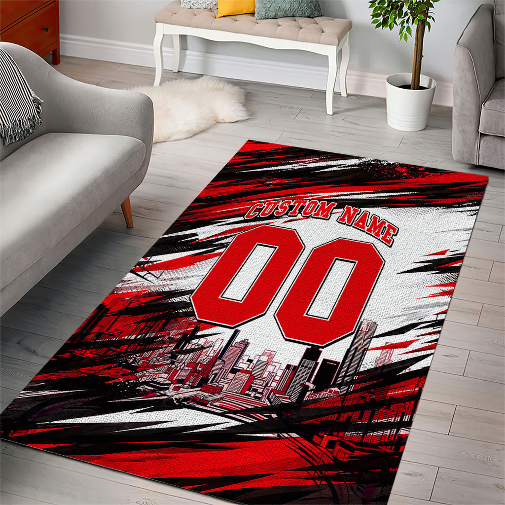 Personalised Melbourne Renegades Cricket Fan Pride Area Rug Dynamic Cricket Graphic Art With Melbourne City Skyline