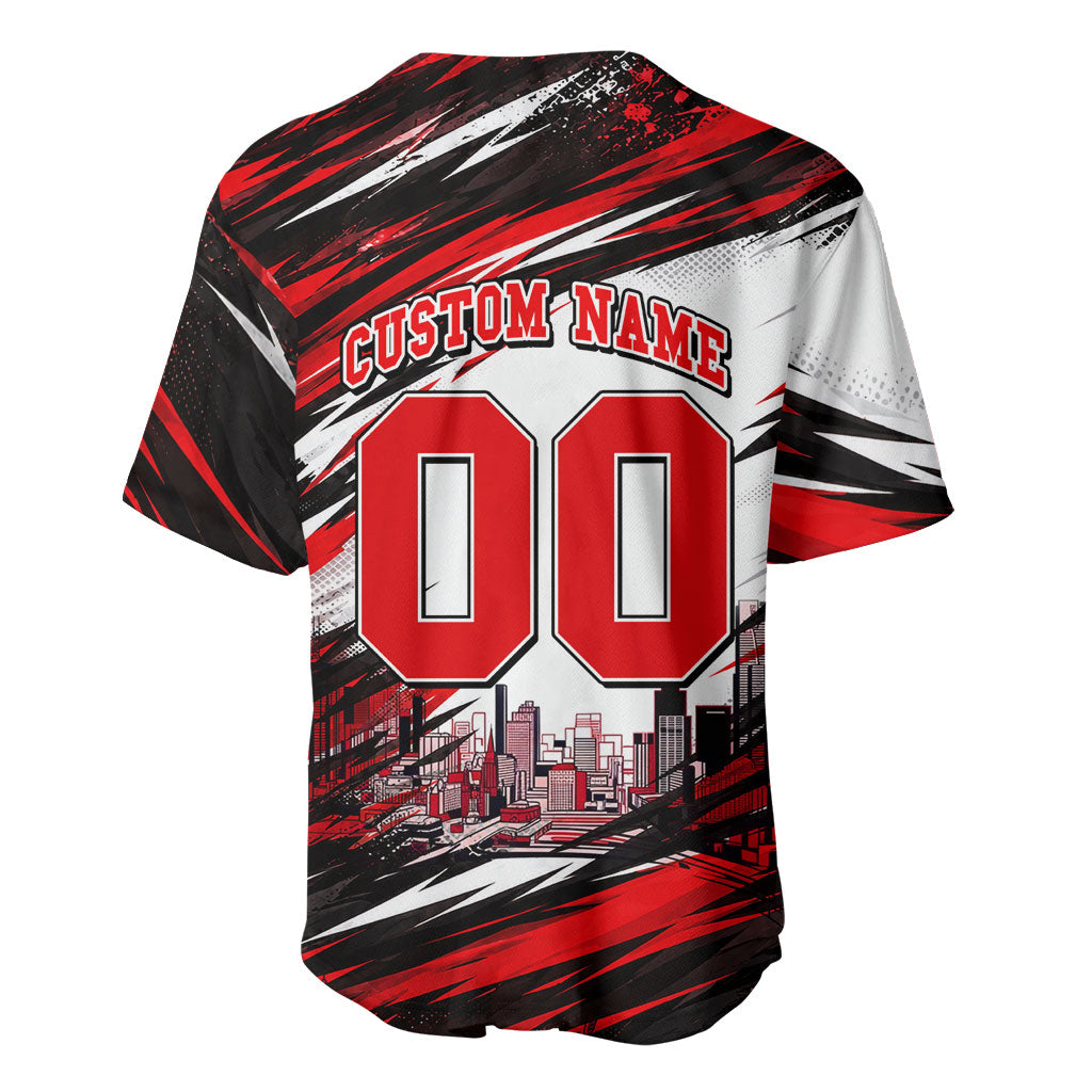 Personalised Melbourne Renegades Cricket Fan Pride Baseball Jersey Dynamic Cricket Graphic Art With Melbourne City Skyline