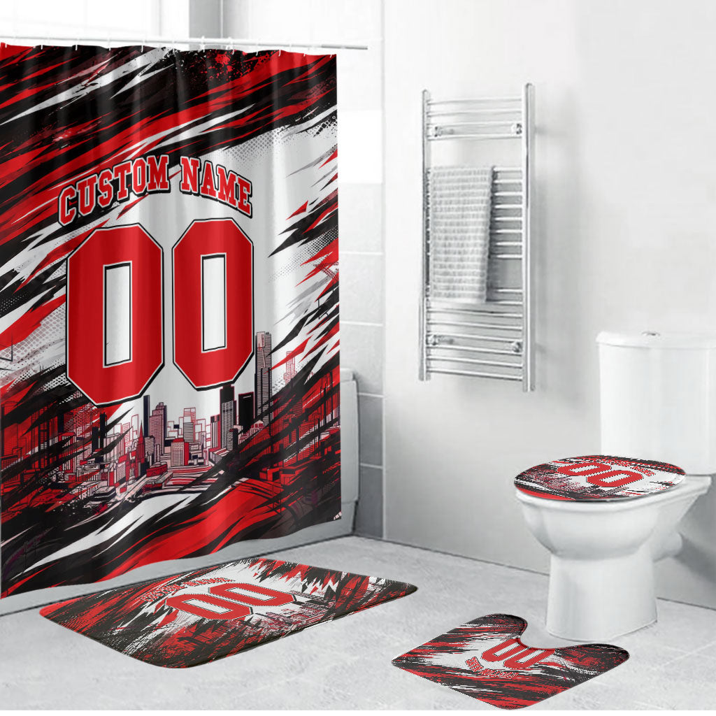 Personalised Melbourne Renegades Cricket Fan Pride Bathroom Set Dynamic Cricket Graphic Art With Melbourne City Skyline