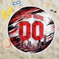 Personalised Melbourne Renegades Cricket Fan Pride Beach Blanket Dynamic Cricket Graphic Art With Melbourne City Skyline