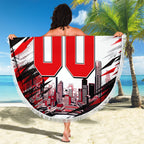 Personalised Melbourne Renegades Cricket Fan Pride Beach Blanket Dynamic Cricket Graphic Art With Melbourne City Skyline