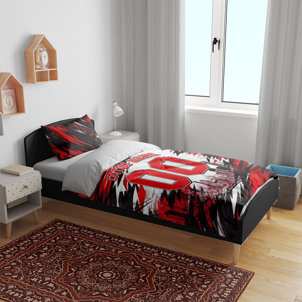 Personalised Melbourne Renegades Cricket Fan Pride Bedding Set Dynamic Cricket Graphic Art With Melbourne City Skyline