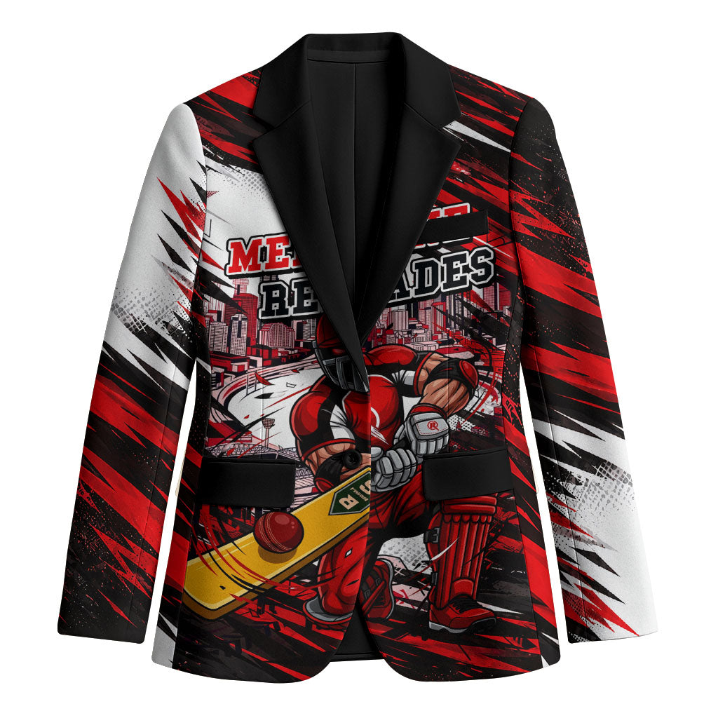 Personalised Melbourne Renegades Cricket Fan Pride Blazer Dynamic Cricket Graphic Art With Melbourne City Skyline