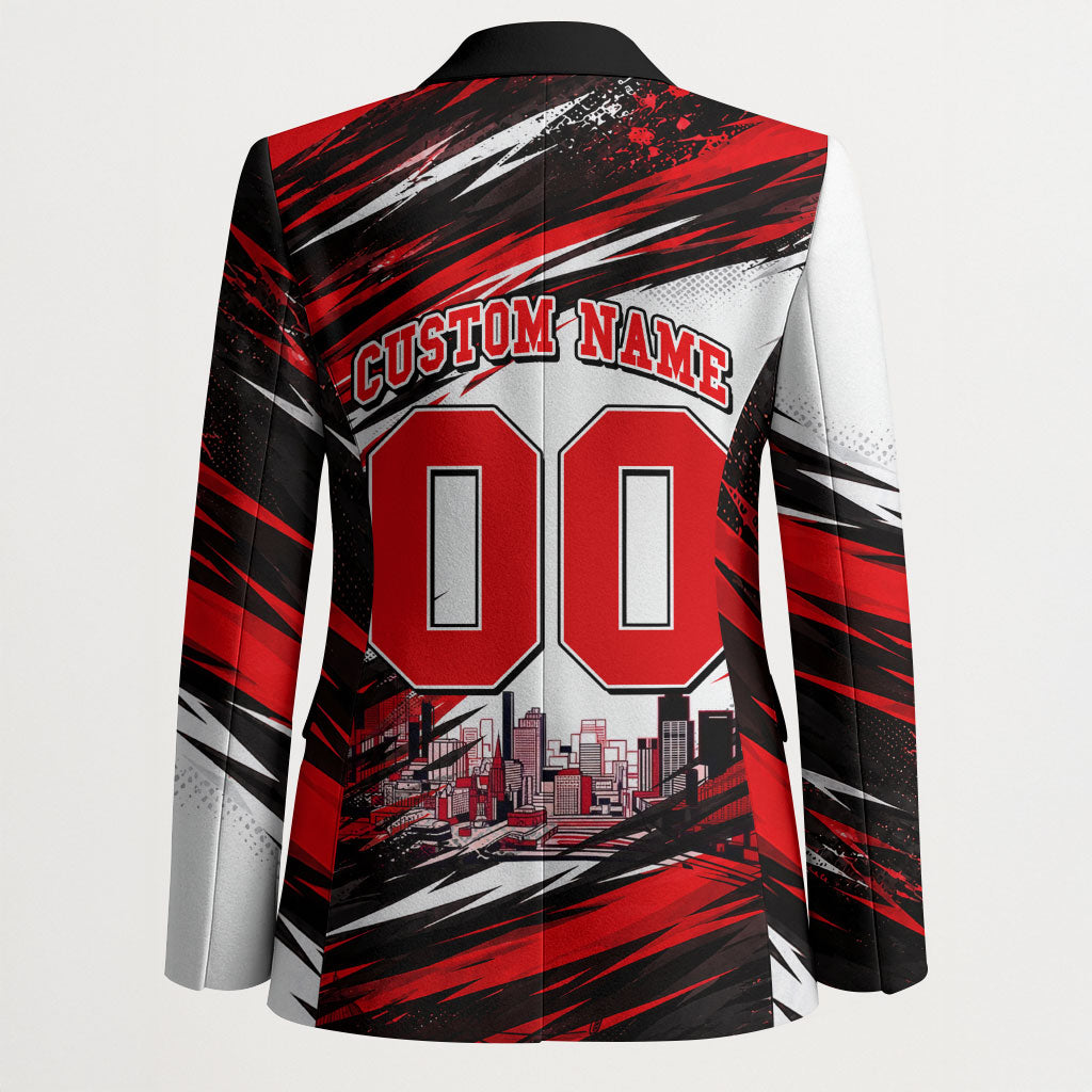 Personalised Melbourne Renegades Cricket Fan Pride Blazer Dynamic Cricket Graphic Art With Melbourne City Skyline
