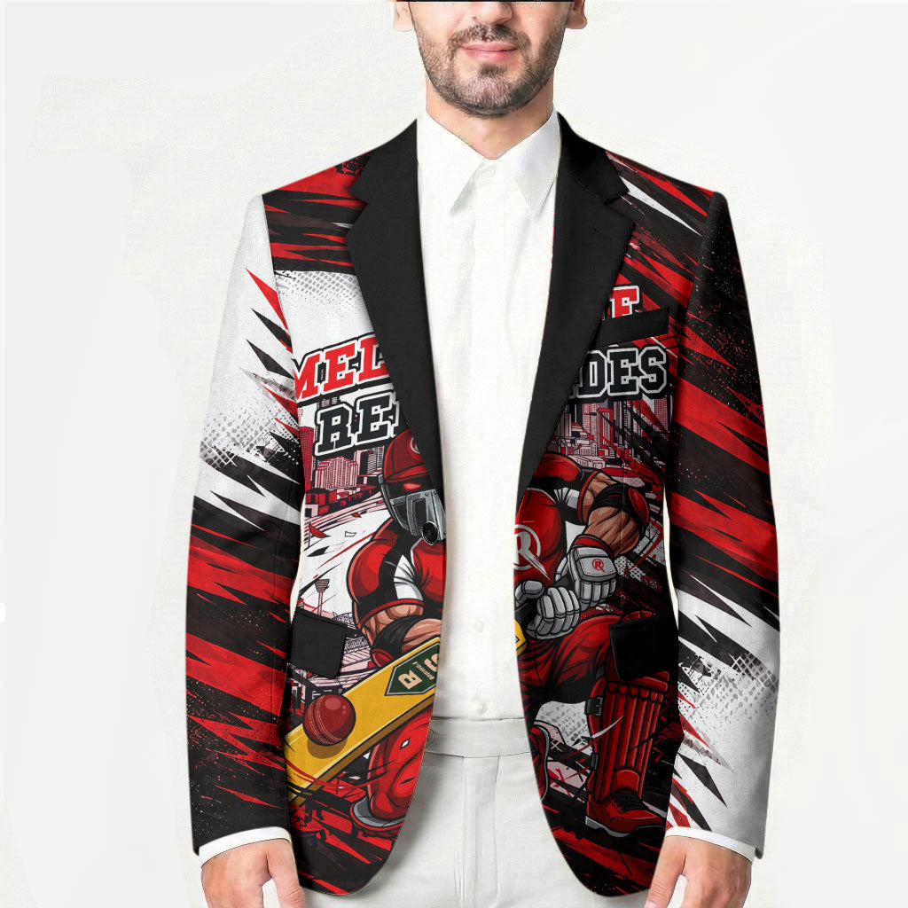 Personalised Melbourne Renegades Cricket Fan Pride Blazer Dynamic Cricket Graphic Art With Melbourne City Skyline