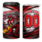 Personalised Melbourne Renegades Cricket Fan Pride 4 in 1 Can Cooler Tumbler Dynamic Cricket Graphic Art With Melbourne City Skyline