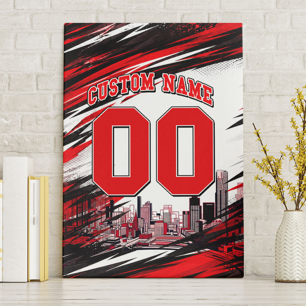 Personalised Melbourne Renegades Cricket Fan Pride Canvas Wall Art Dynamic Cricket Graphic Art With Melbourne City Skyline