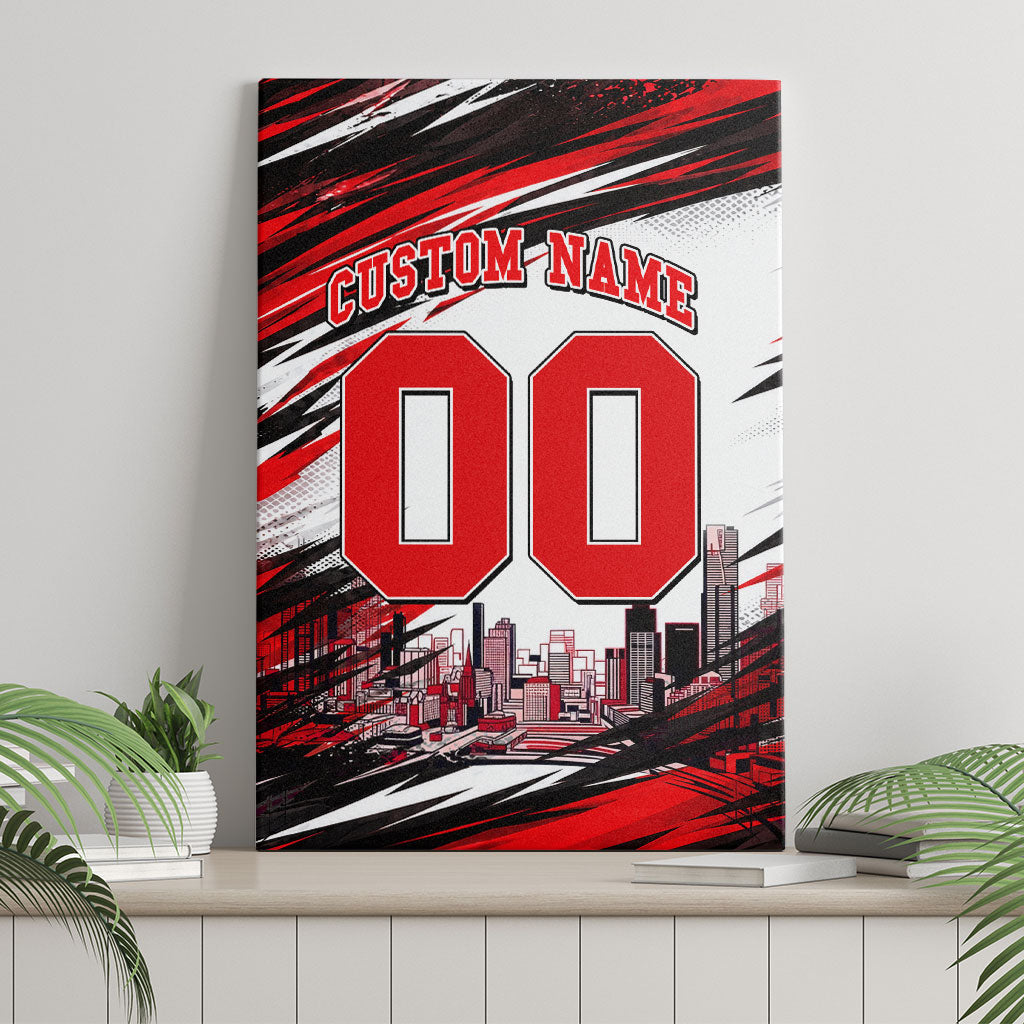 Personalised Melbourne Renegades Cricket Fan Pride Canvas Wall Art Dynamic Cricket Graphic Art With Melbourne City Skyline