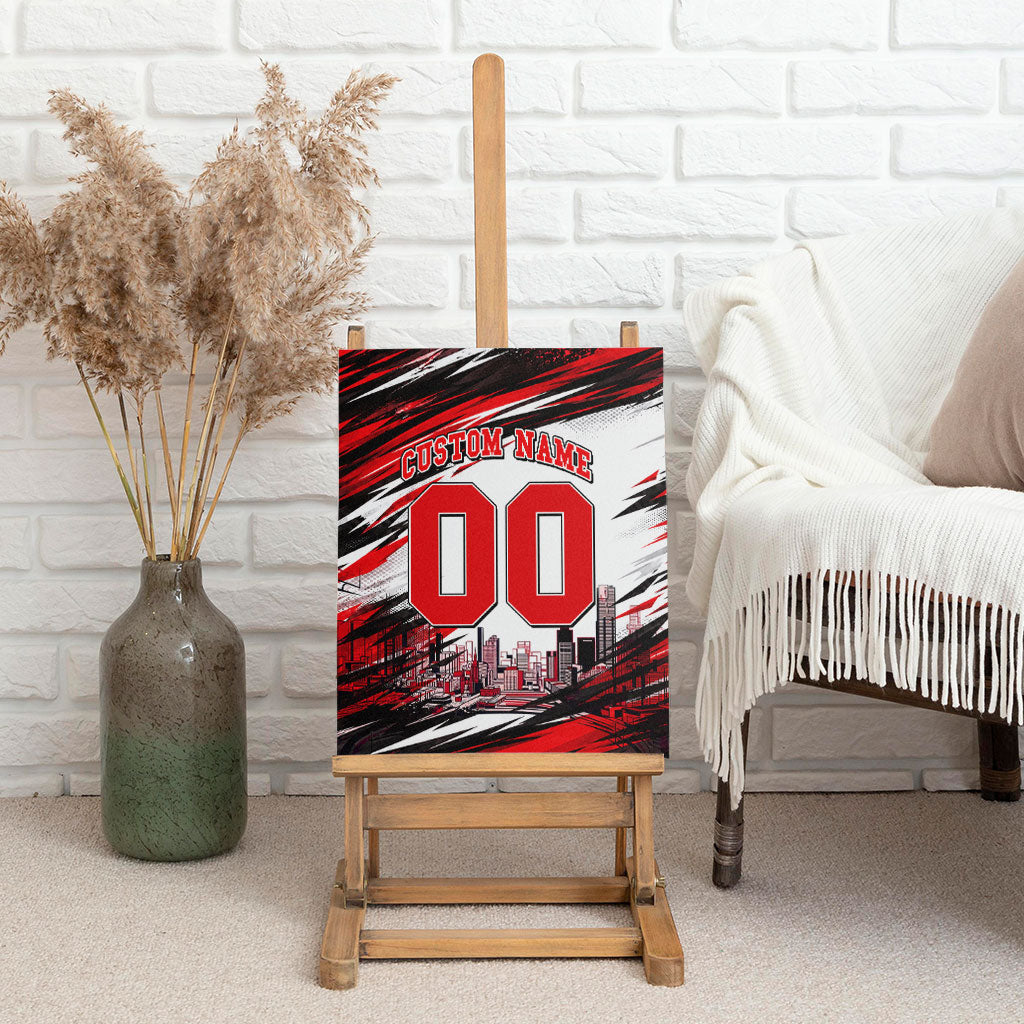Personalised Melbourne Renegades Cricket Fan Pride Canvas Wall Art Dynamic Cricket Graphic Art With Melbourne City Skyline