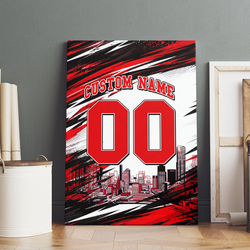 Personalised Melbourne Renegades Cricket Fan Pride Canvas Wall Art Dynamic Cricket Graphic Art With Melbourne City Skyline