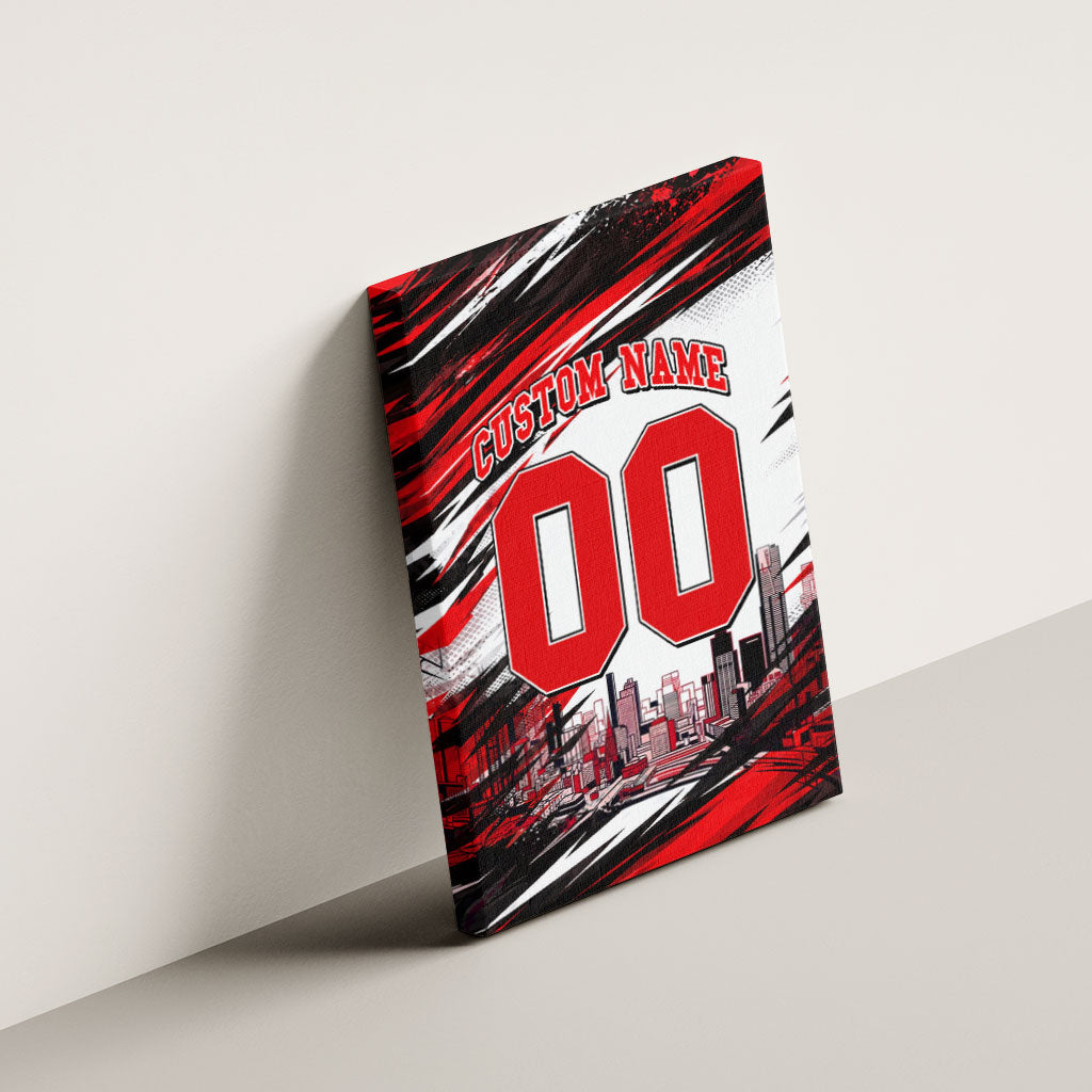 Personalised Melbourne Renegades Cricket Fan Pride Canvas Wall Art Dynamic Cricket Graphic Art With Melbourne City Skyline