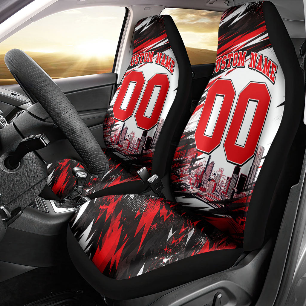 Personalised Melbourne Renegades Cricket Fan Pride Car Seat Cover Dynamic Cricket Graphic Art With Melbourne City Skyline