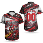 Personalised Melbourne Renegades Cricket Fan Pride Couples Matching Off Shoulder Maxi Dress and Hawaiian Shirt Dynamic Cricket Graphic Art With Melbourne City Skyline