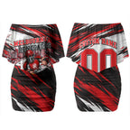 Personalised Melbourne Renegades Cricket Fan Pride Couples Matching Off Shoulder Short Dress and Long Sleeve Button Shirt Dynamic Cricket Graphic Art With Melbourne City Skyline