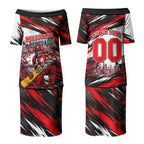 Personalised Melbourne Renegades Cricket Fan Pride Couples Matching Puletasi and Hawaiian Shirt Dynamic Cricket Graphic Art With Melbourne City Skyline