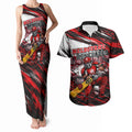 Personalised Melbourne Renegades Cricket Fan Pride Couples Matching Tank Maxi Dress and Hawaiian Shirt Dynamic Cricket Graphic Art With Melbourne City Skyline