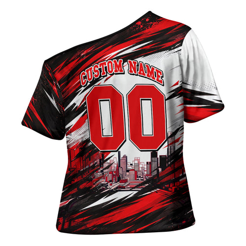 Personalised Melbourne Renegades Cricket Fan Pride Cross Shoulder Shirt Dynamic Cricket Graphic Art With Melbourne City Skyline