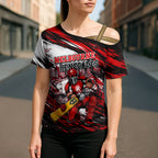 Personalised Melbourne Renegades Cricket Fan Pride Cross Shoulder Shirt Dynamic Cricket Graphic Art With Melbourne City Skyline