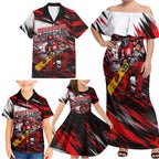 Personalised Melbourne Renegades Cricket Fan Pride Family Matching Off Shoulder Maxi Dress and Hawaiian Shirt Dynamic Cricket Graphic Art With Melbourne City Skyline