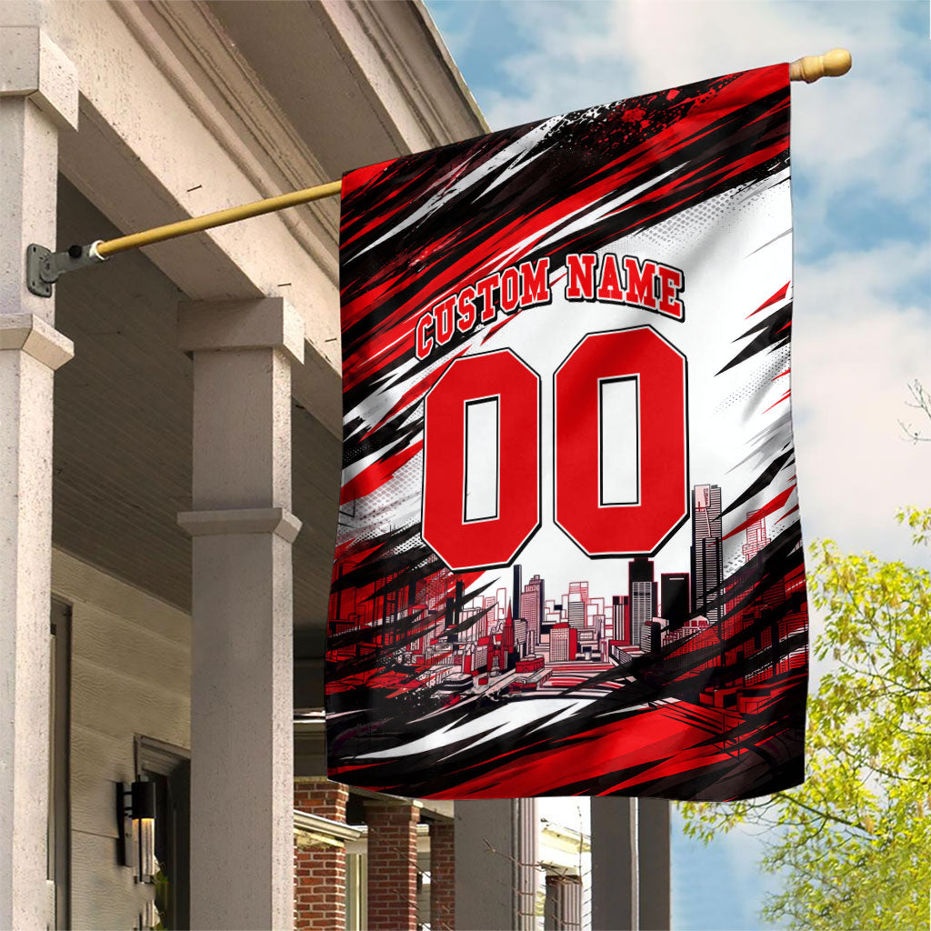 Personalised Melbourne Renegades Cricket Fan Pride Garden Flag Dynamic Cricket Graphic Art With Melbourne City Skyline