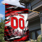 Personalised Melbourne Renegades Cricket Fan Pride Garden Flag Dynamic Cricket Graphic Art With Melbourne City Skyline