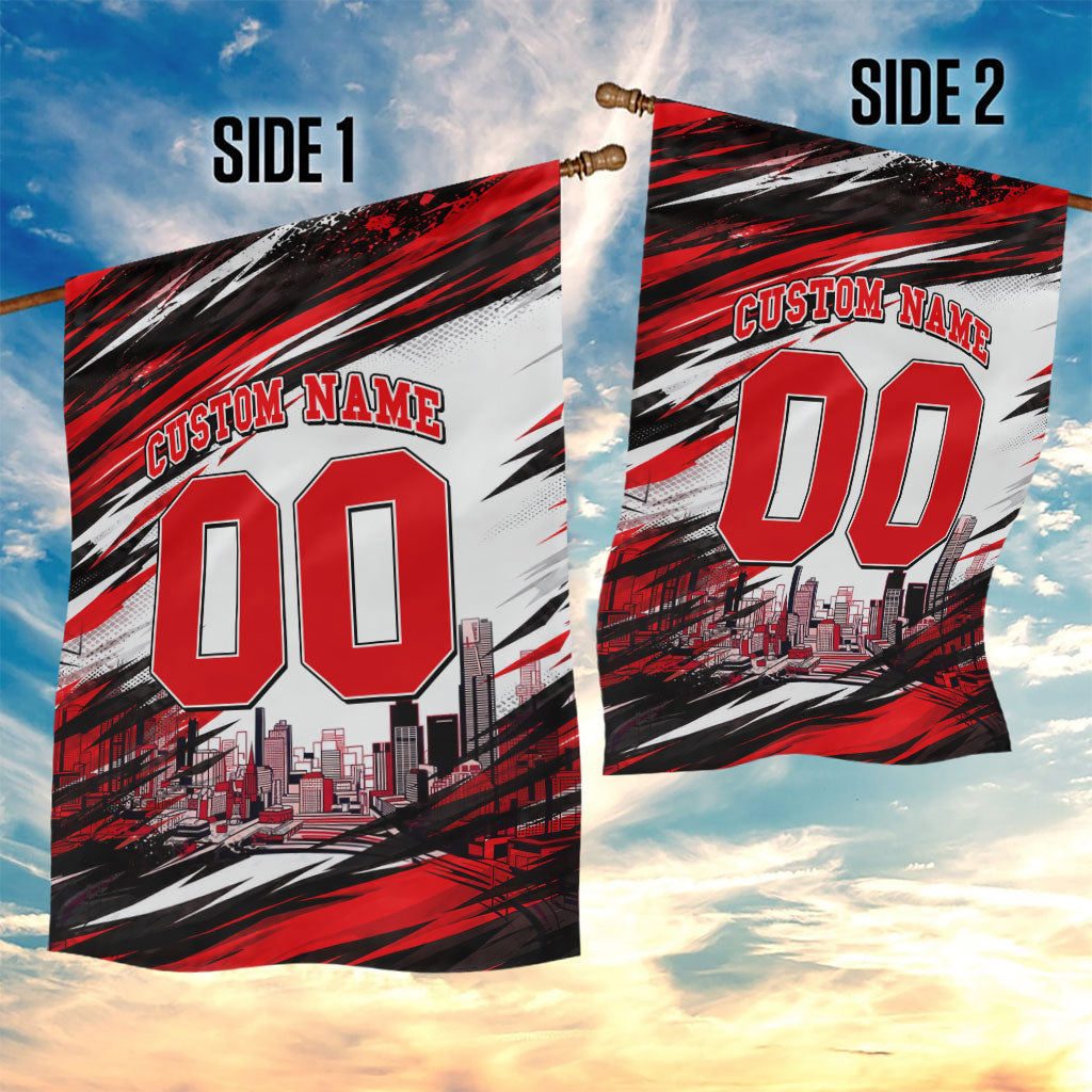Personalised Melbourne Renegades Cricket Fan Pride Garden Flag Dynamic Cricket Graphic Art With Melbourne City Skyline