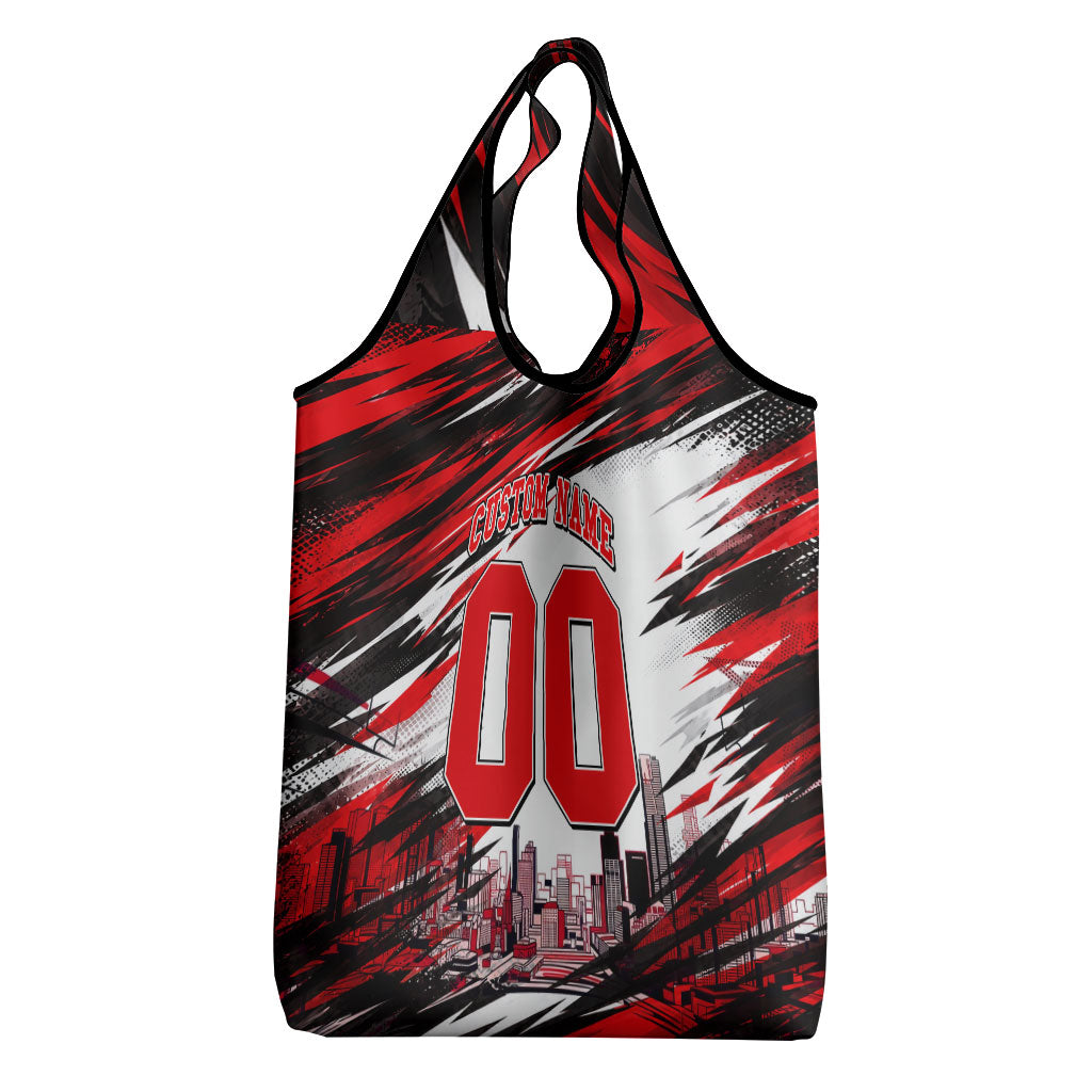 Personalised Melbourne Renegades Cricket Fan Pride Grocery Bag Dynamic Cricket Graphic Art With Melbourne City Skyline