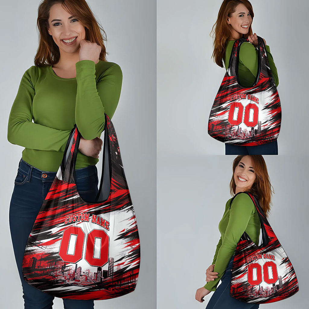 Personalised Melbourne Renegades Cricket Fan Pride Grocery Bag Dynamic Cricket Graphic Art With Melbourne City Skyline