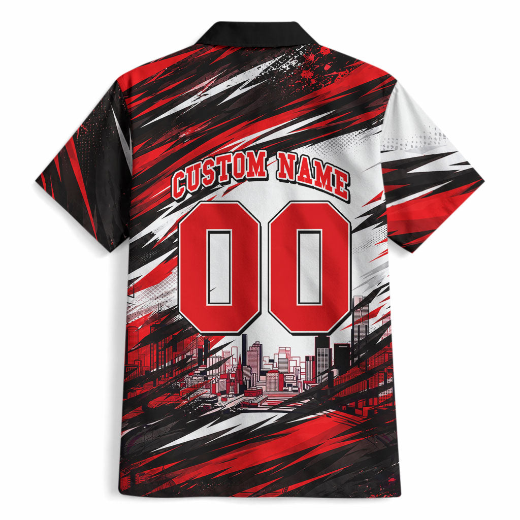 Personalised Melbourne Renegades Cricket Fan Pride Hawaiian Shirt Dynamic Cricket Graphic Art With Melbourne City Skyline