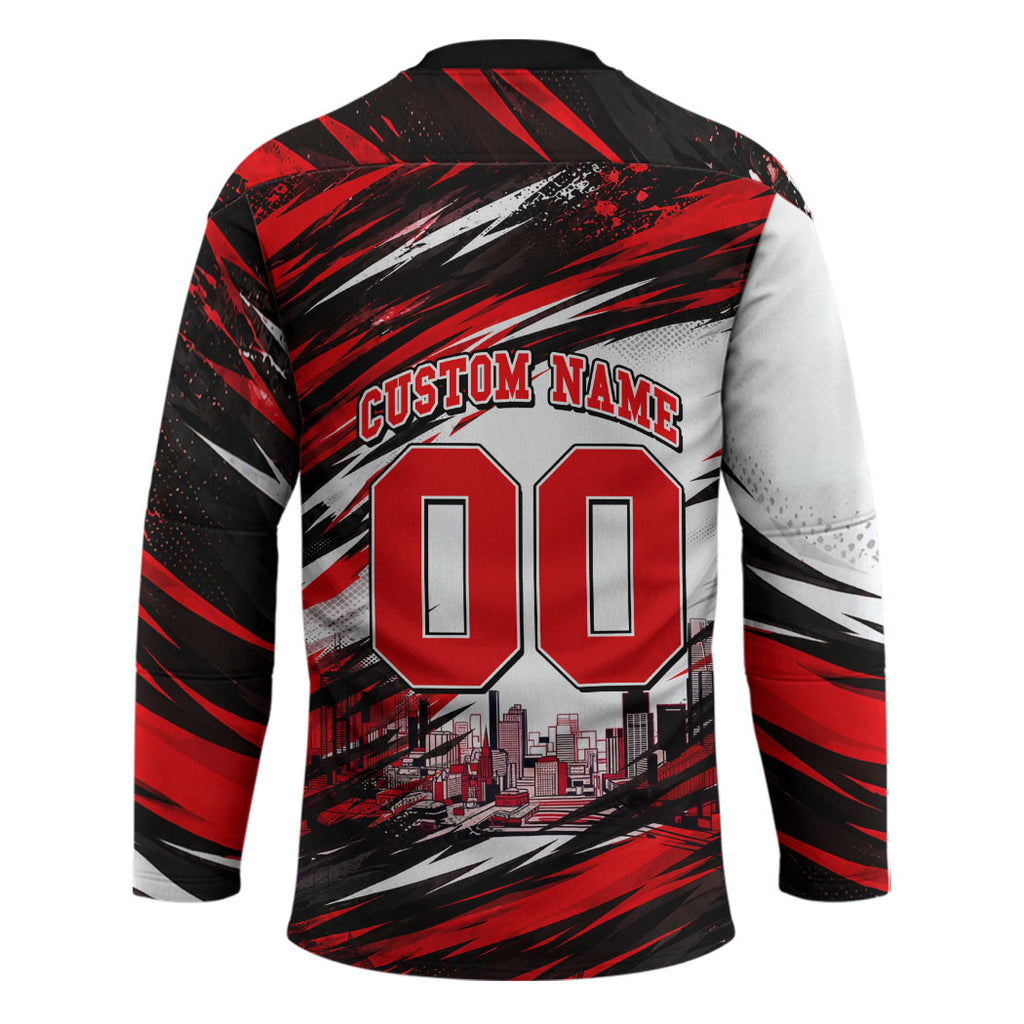 Personalised Melbourne Renegades Cricket Fan Pride Hockey Jersey Dynamic Cricket Graphic Art With Melbourne City Skyline