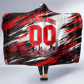 Personalised Melbourne Renegades Cricket Fan Pride Hooded Blanket Dynamic Cricket Graphic Art With Melbourne City Skyline