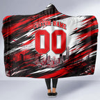 Personalised Melbourne Renegades Cricket Fan Pride Hooded Blanket Dynamic Cricket Graphic Art With Melbourne City Skyline