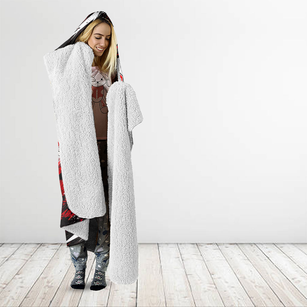 Personalised Melbourne Renegades Cricket Fan Pride Hooded Blanket Dynamic Cricket Graphic Art With Melbourne City Skyline